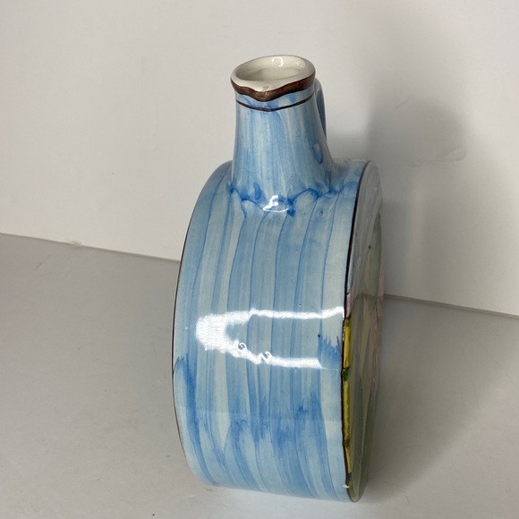 Folk Art Handmade Ceramic Pitcher Vase Landscape Countryside Italy Decorative - Picture 4 of 9